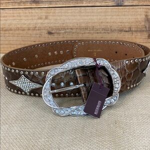 NWT Western Rhinestone Leather Belt